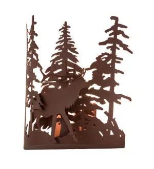 11"W Elk Thru The Trees Rustic Lodge Wall Sconce