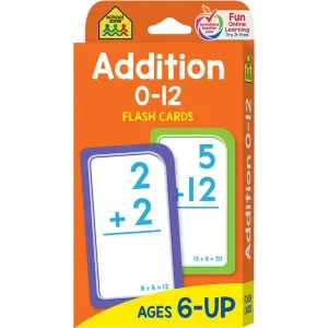(12 Pk) Addition 0 12 Flash Cards