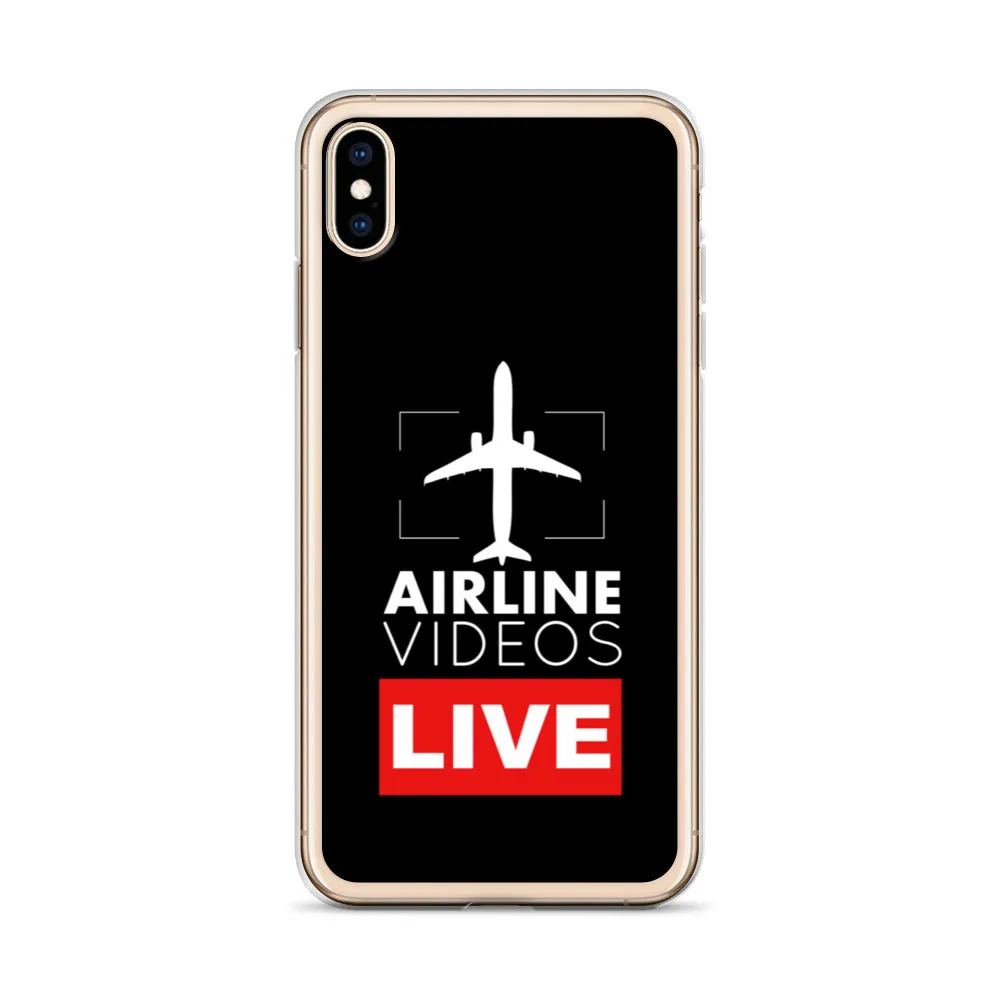 AIRLINE VIDEOS LIVE (BLACK) iPhone Case