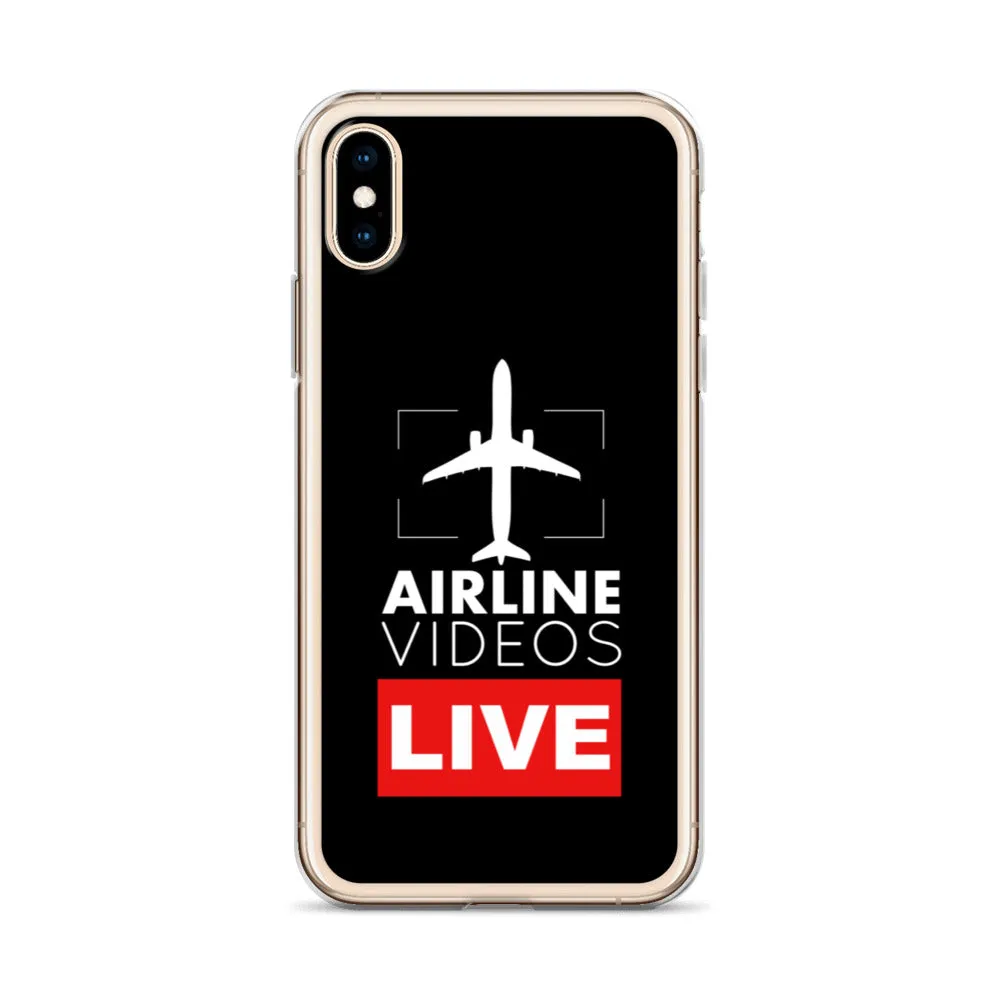 AIRLINE VIDEOS LIVE (BLACK) iPhone Case