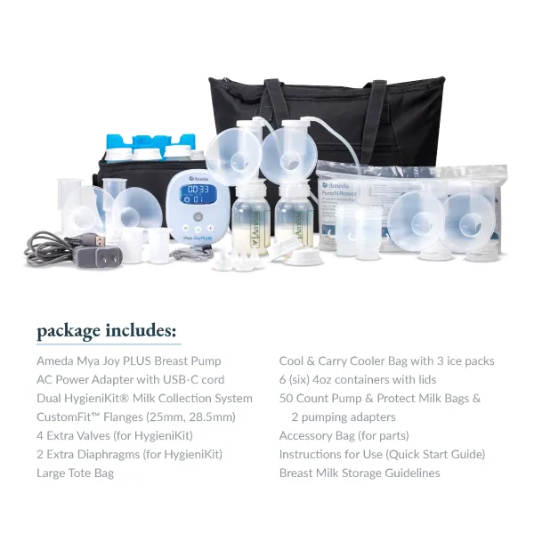 Ameda Mya Joy PLUS Rechargeable, Quiet, and Portable Double Breast Pump