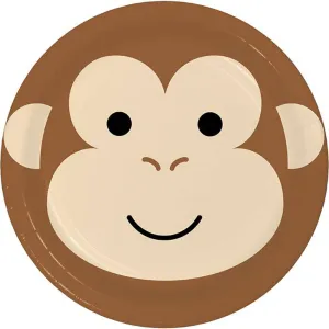 Animal Faces Monkey Dessert Plates 8ct