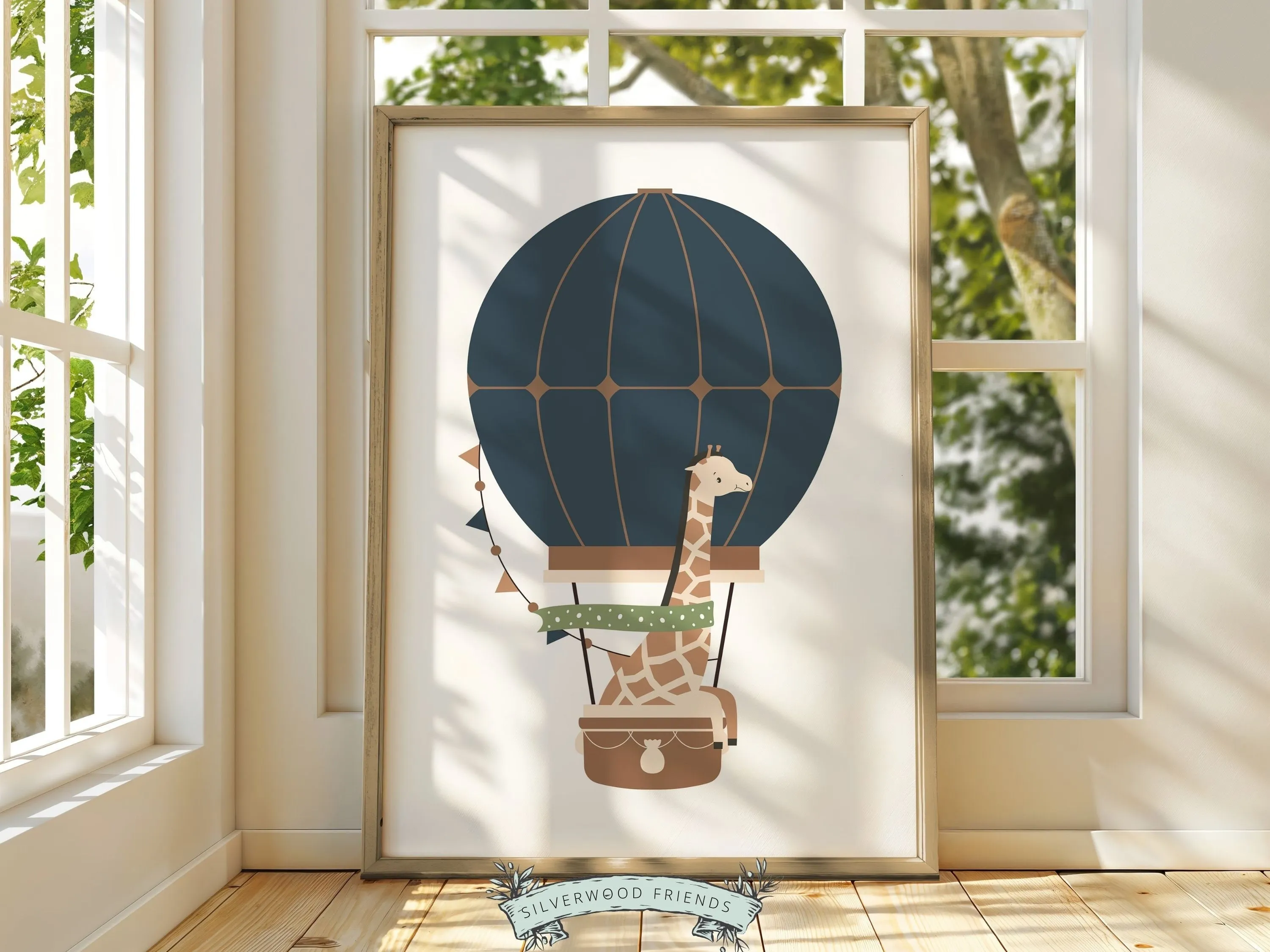 Animals in Balloons Nursery Prints - Set of 6