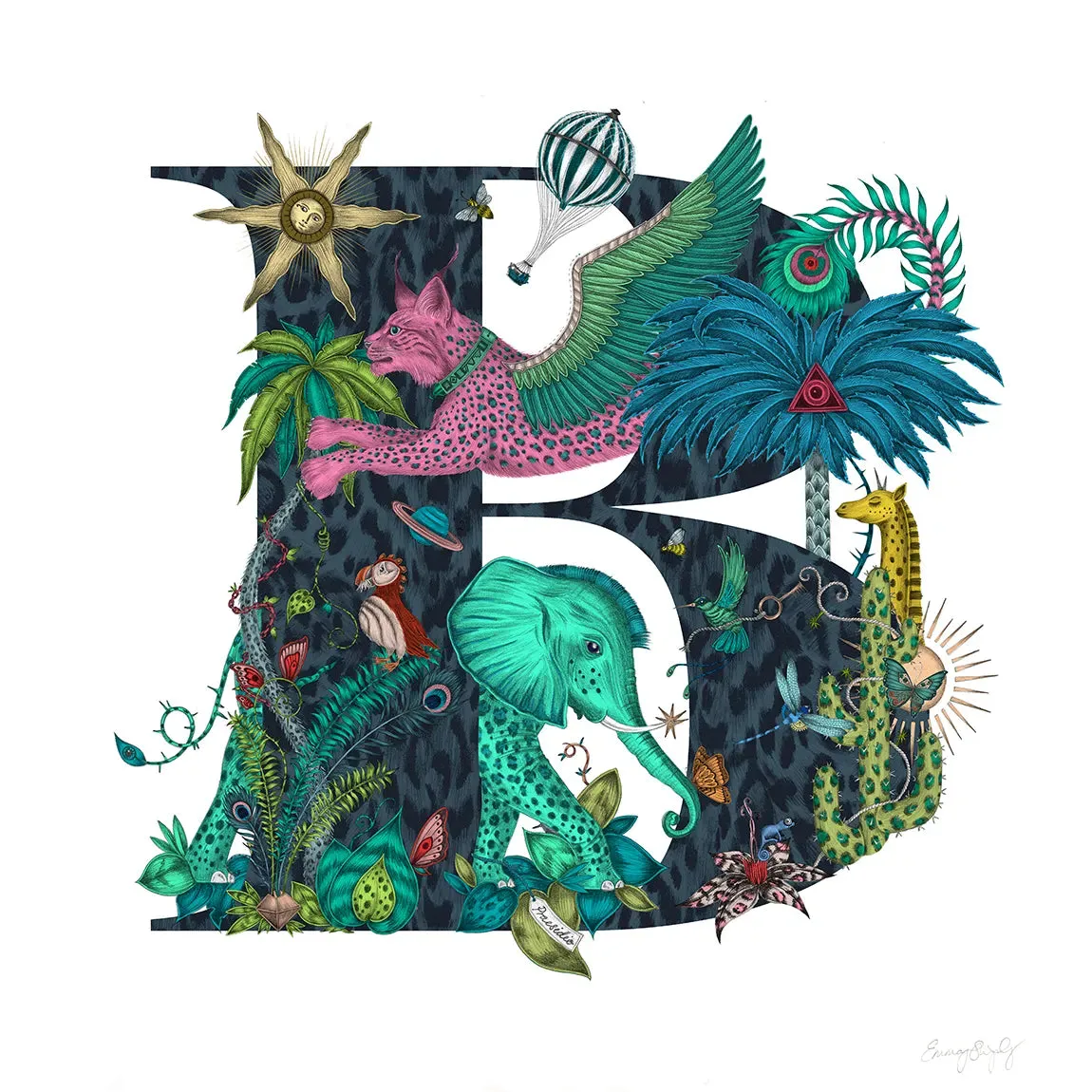 'B' Monogram Fine Art Print