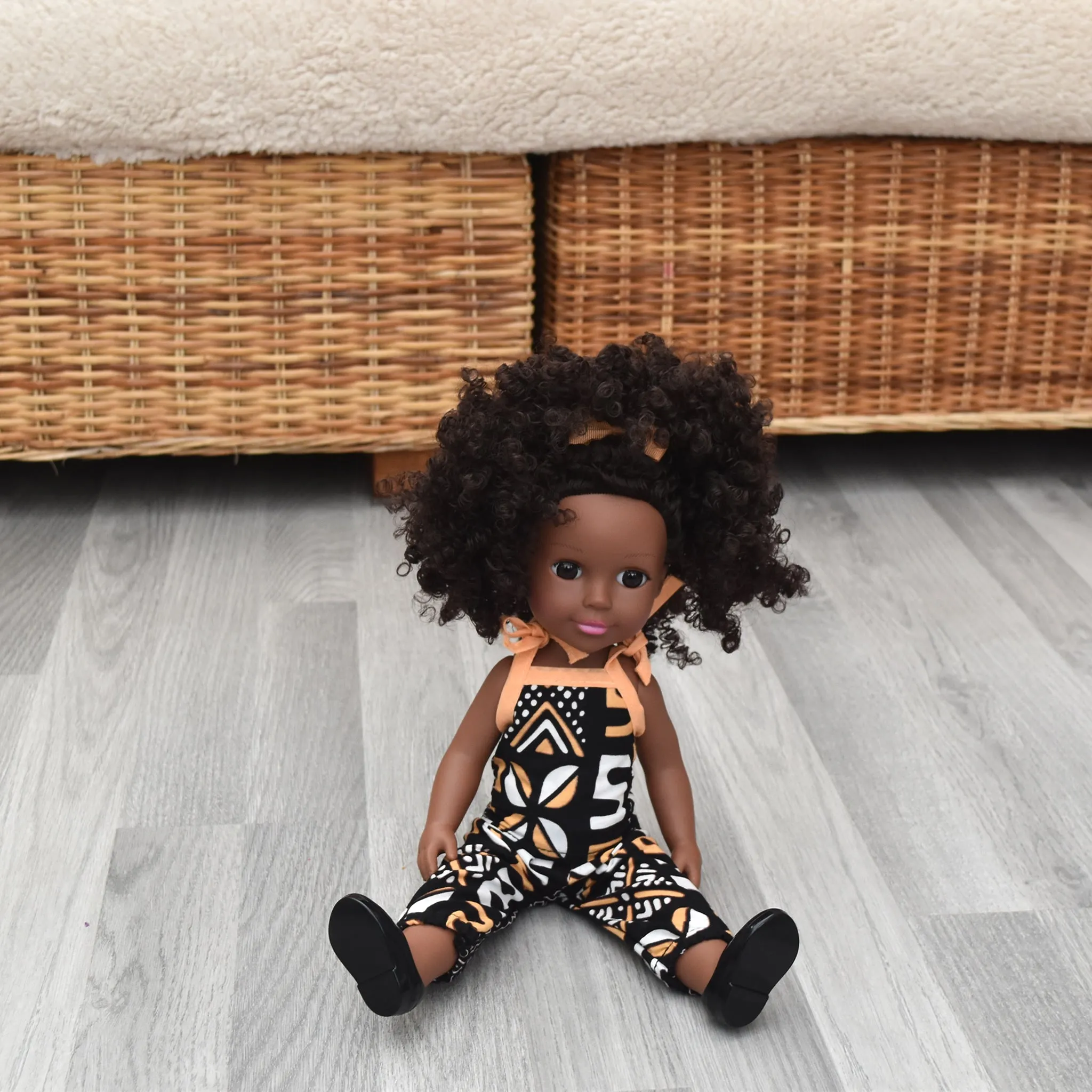 Black Doll - Afro Hair doll - Mix Race Doll - Afro Doll Ankara Doll Dress 10