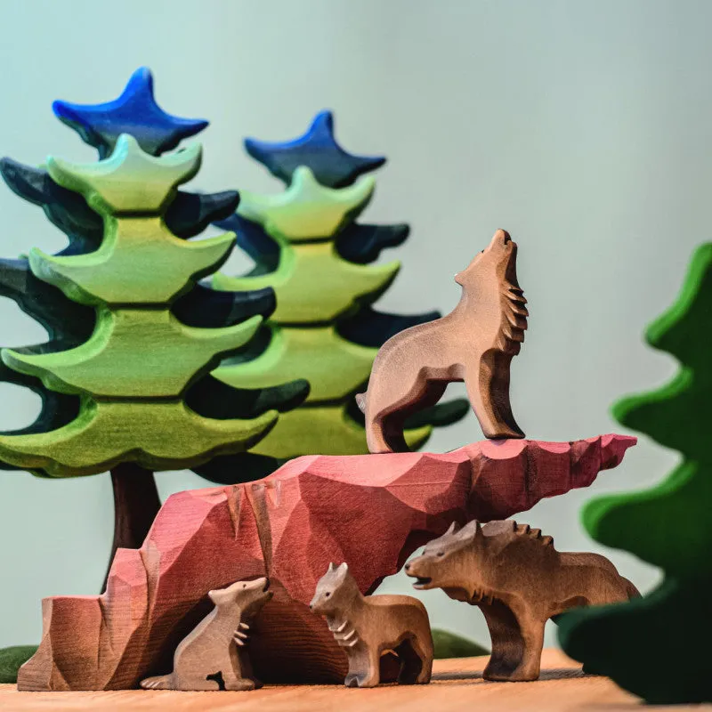 Bumbu Wooden Animal Woodland | Wolf Angry