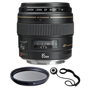Canon EF 85mm f/1.8 USM Lens   58mm UV Filter   Lens Cap Holder