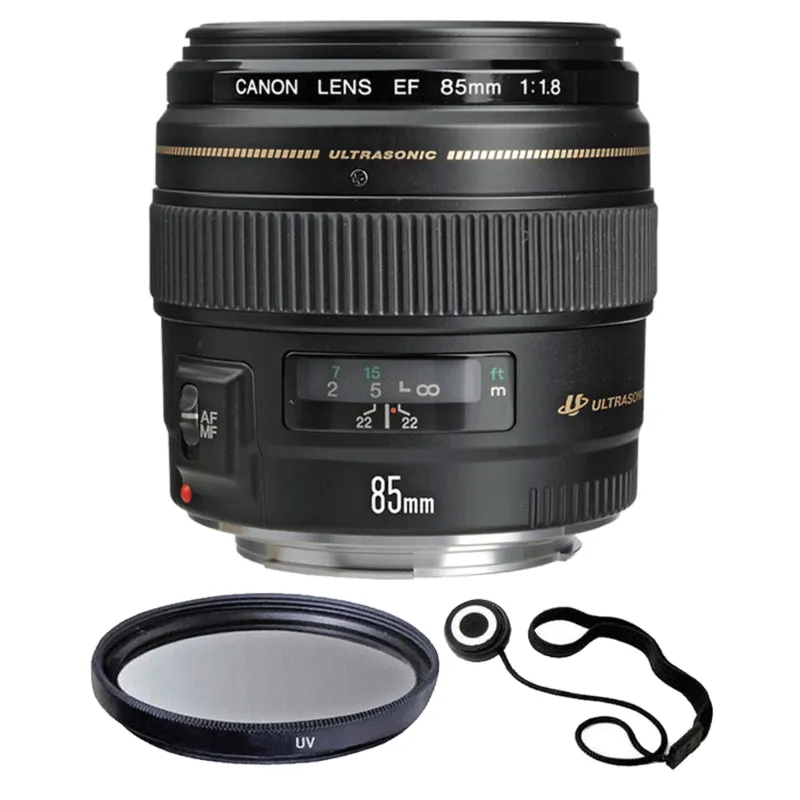 Canon EF 85mm f/1.8 USM Lens   58mm UV Filter   Lens Cap Holder