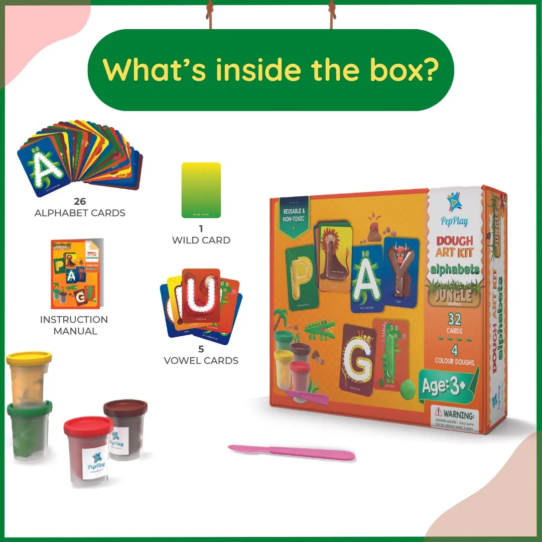 Colourful Creative Jungle Theme Alpha Characters Dough Art Kit for Kids