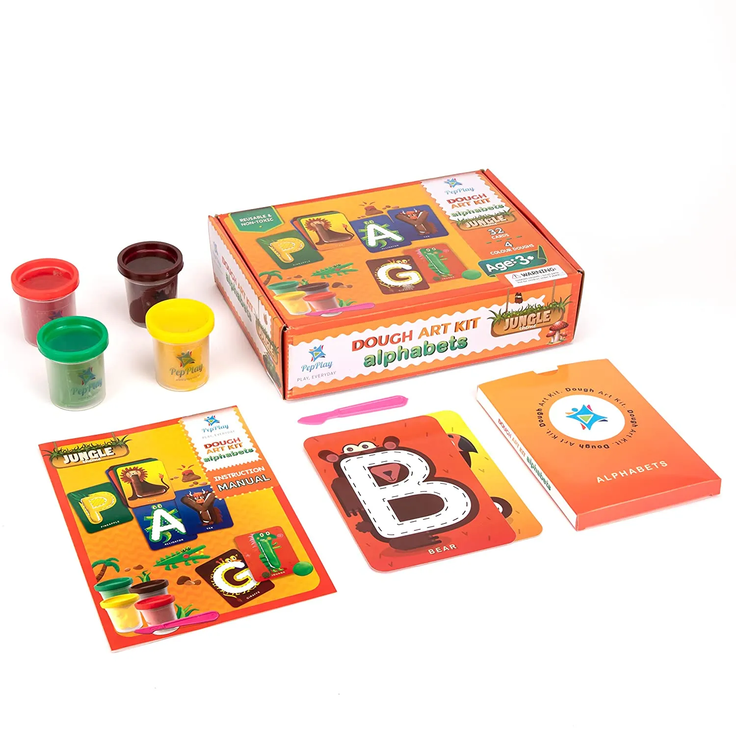 Colourful Creative Jungle Theme Alpha Characters Dough Art Kit for Kids