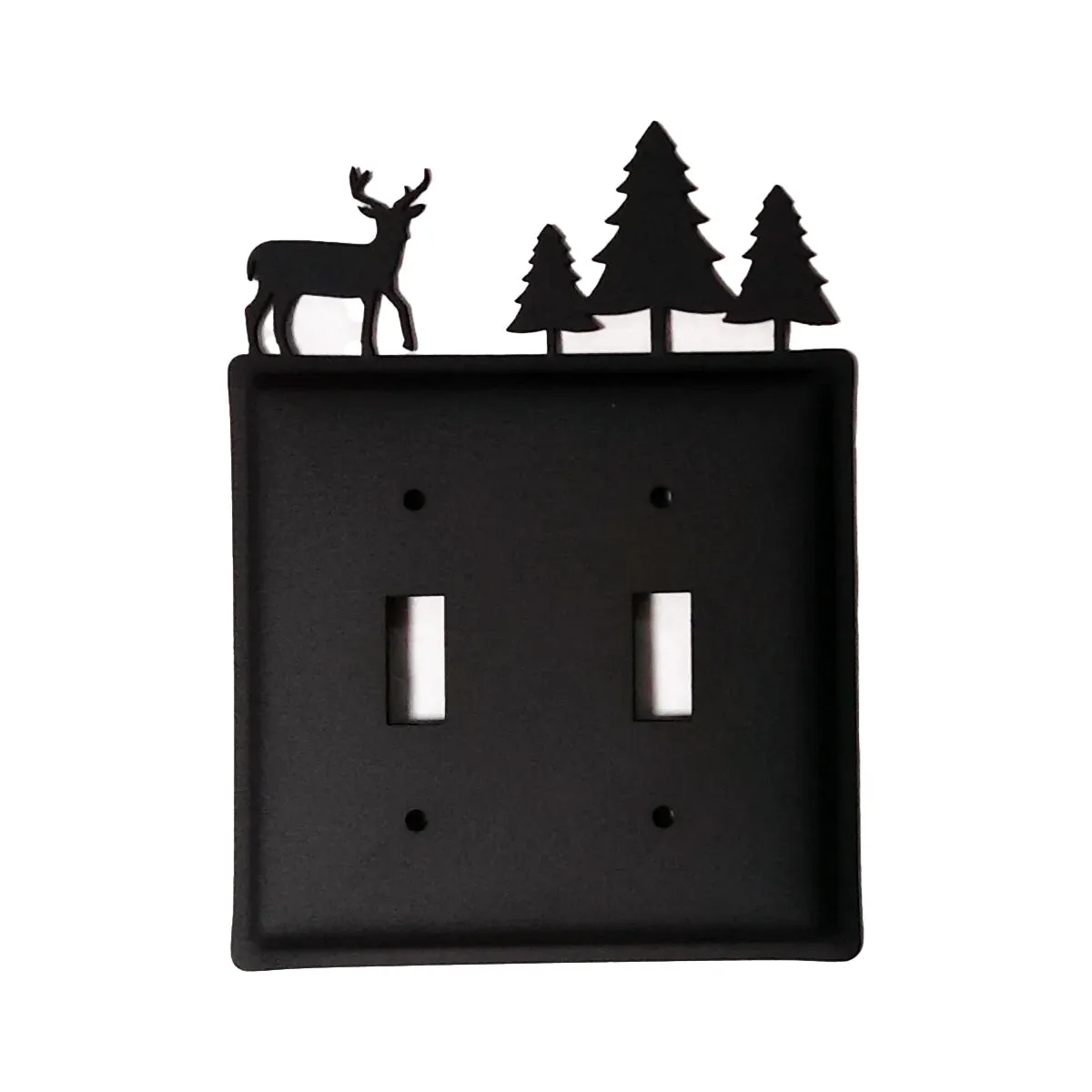 Double Deer w-Trees Switch Cover Double