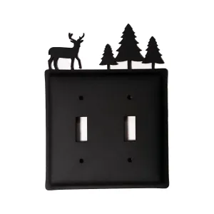 Double Deer w-Trees Switch Cover Double