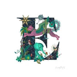 'E' Monogram Fine Art Print