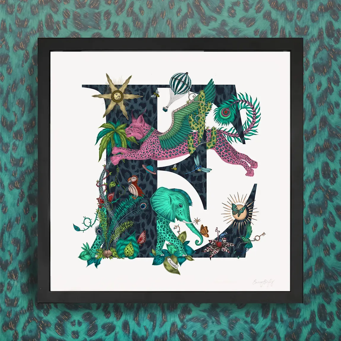 'E' Monogram Fine Art Print