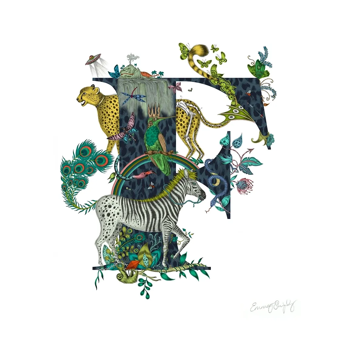 'F' Monogram Fine Art Print