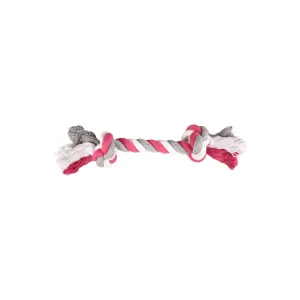 Flamingo Dog Toy Cotton Jim Playing Rope 2 Knots Multi