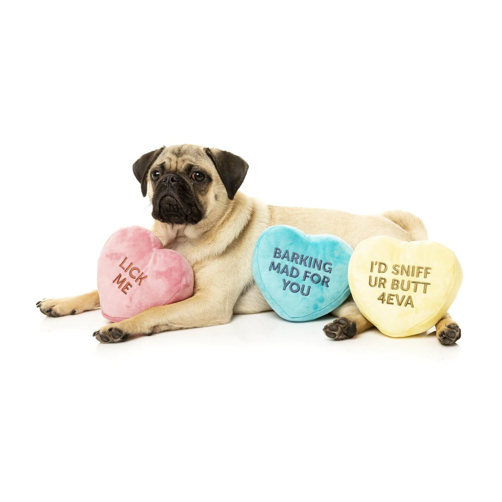 FuzzYard  Candy Hearts 3 Pack - Dog Toy