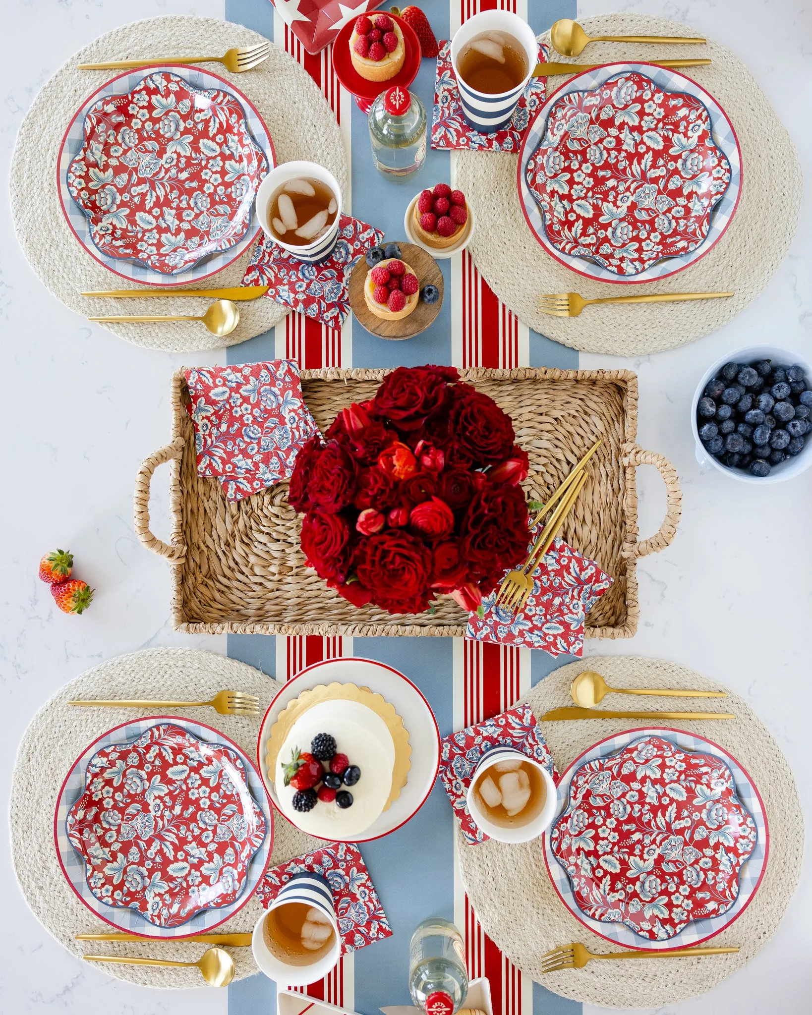 HAM1039 - Hamptons Floral Paper Cocktail Napkin