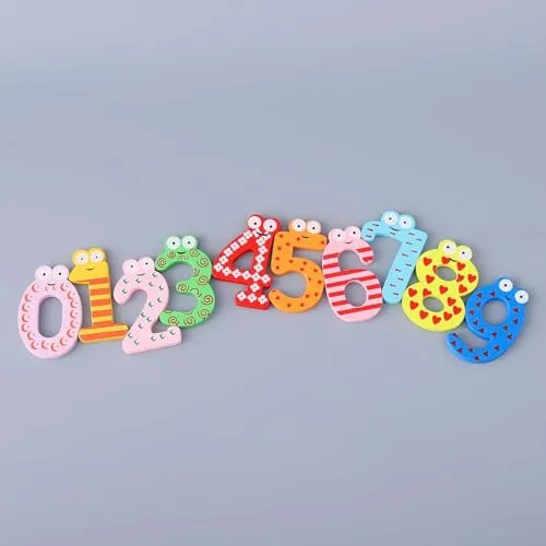 Homestic Pack of 30 Magnet Number Stickers | Magnetic Wooden Numbers | Magnet Numbers for Learning-Educational Purpose | Toy for Kids | Fridge Magnet Stickers |Multicolor