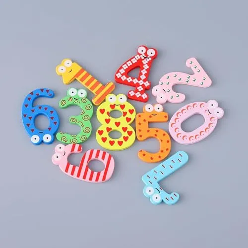 Homestic Pack of 30 Magnet Number Stickers | Magnetic Wooden Numbers | Magnet Numbers for Learning-Educational Purpose | Toy for Kids | Fridge Magnet Stickers |Multicolor