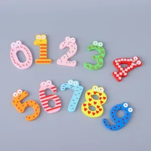 Homestic Pack of 30 Magnet Number Stickers | Magnetic Wooden Numbers | Magnet Numbers for Learning-Educational Purpose | Toy for Kids | Fridge Magnet Stickers |Multicolor