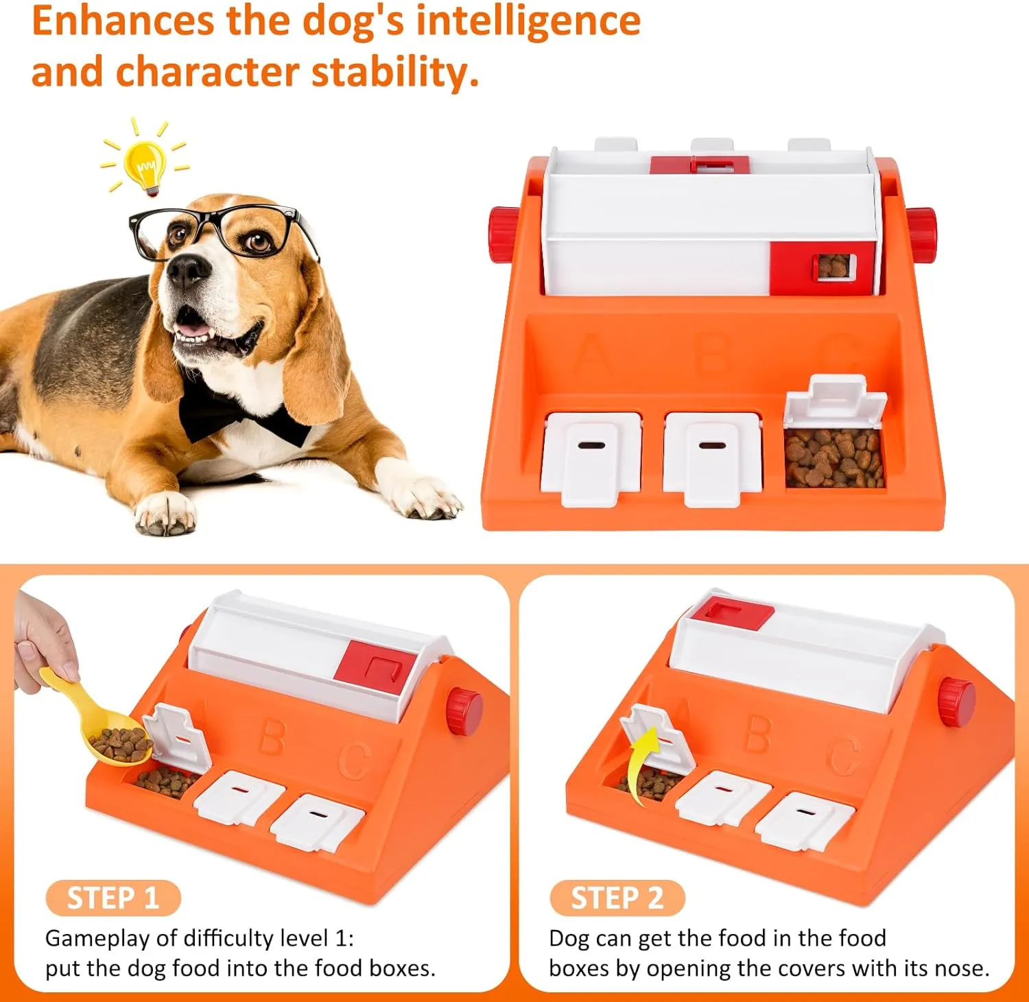 KADTC Dog Puzzle Toys for Medium/Small Dogs Slow Blow Puzzles Feeder Food Dispenser Treat Feeding Level 2 in 1 Puppy Interactive Games Boredom Mentally Stimulating Brain Toy Mental Stimulation