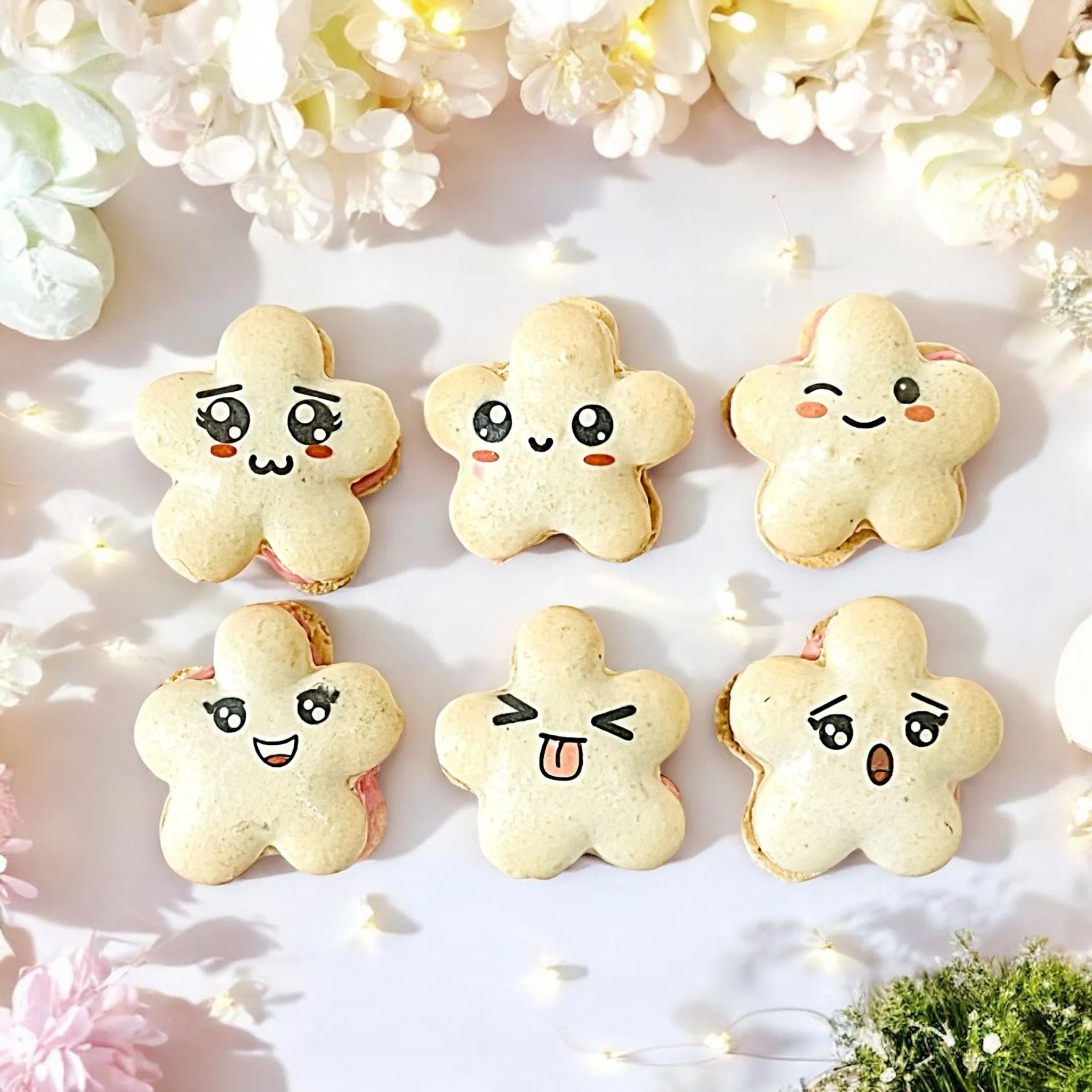Kawaii Star Macarons – Cute Faces & Delicious Filling