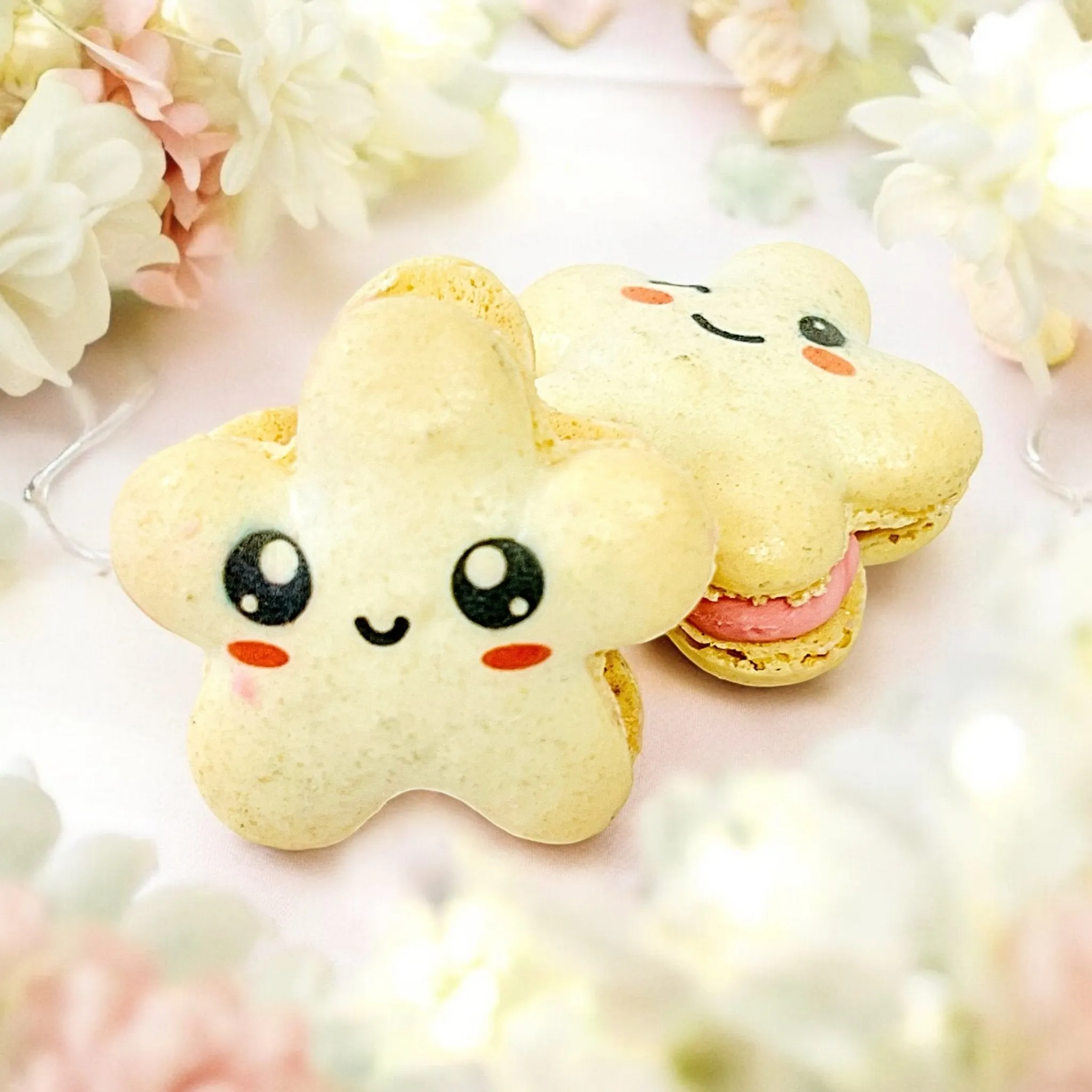 Kawaii Star Macarons – Cute Faces & Delicious Filling