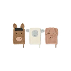 Liewood Sylvester Washcloth - 3 Pack - Farm/Sandy