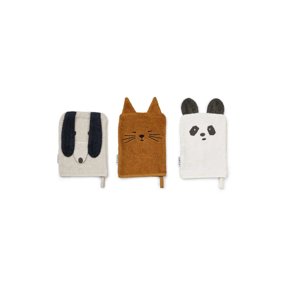 Liewood Sylvester Washcloths - Animal Mix - 3 Pack