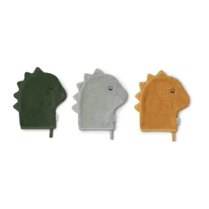 Liewood Sylvester Washcloths - Dino Dove Blue