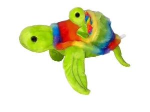 Mother and Baby Sea Turtles Plush Stuffed Animal in Rainbow