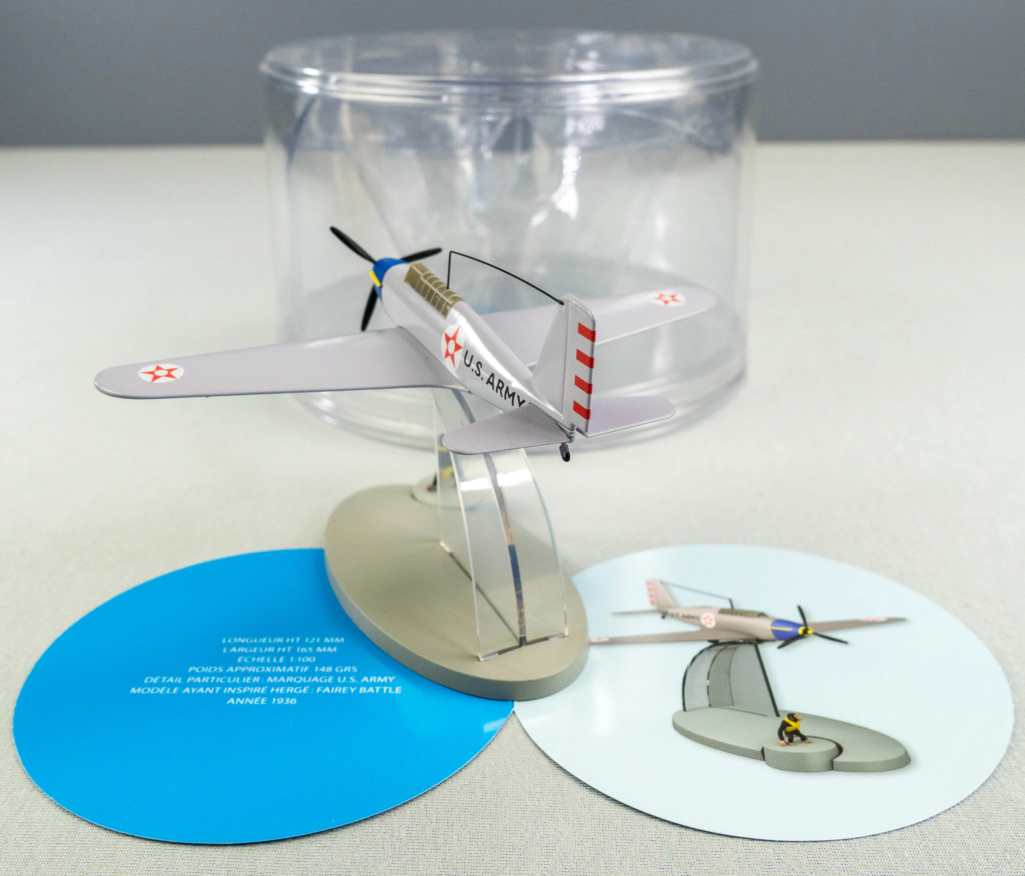 MOULINSART TINTIN PLANE 29555 American Fighter: Jo Zette & Jocko Model Avion #35