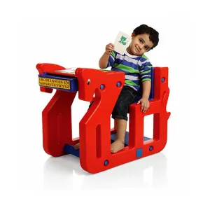 Ok Play Pony Single Chair Desk Set For Kids, Perfect For Home And School, Red/Blue, 2 to 4 Years