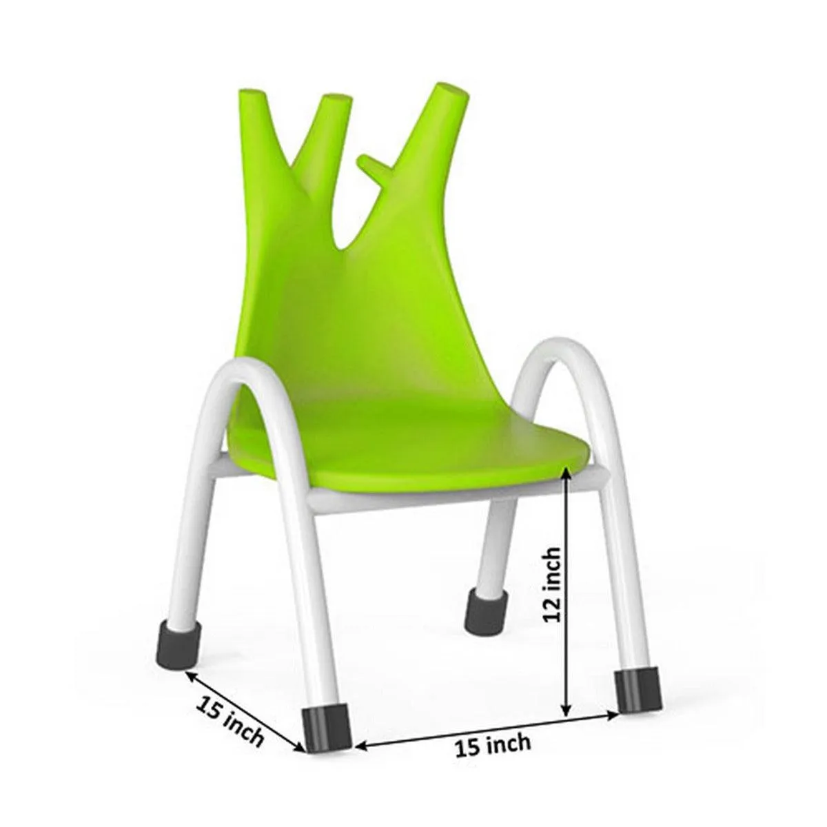 Ok Play Trunk Chair, Study Chair, Sturdy And Durable Chair, Plastic Chair, Perfect For Home, Creches And School, Green, 5 to 10 Years, Height 12 Inches