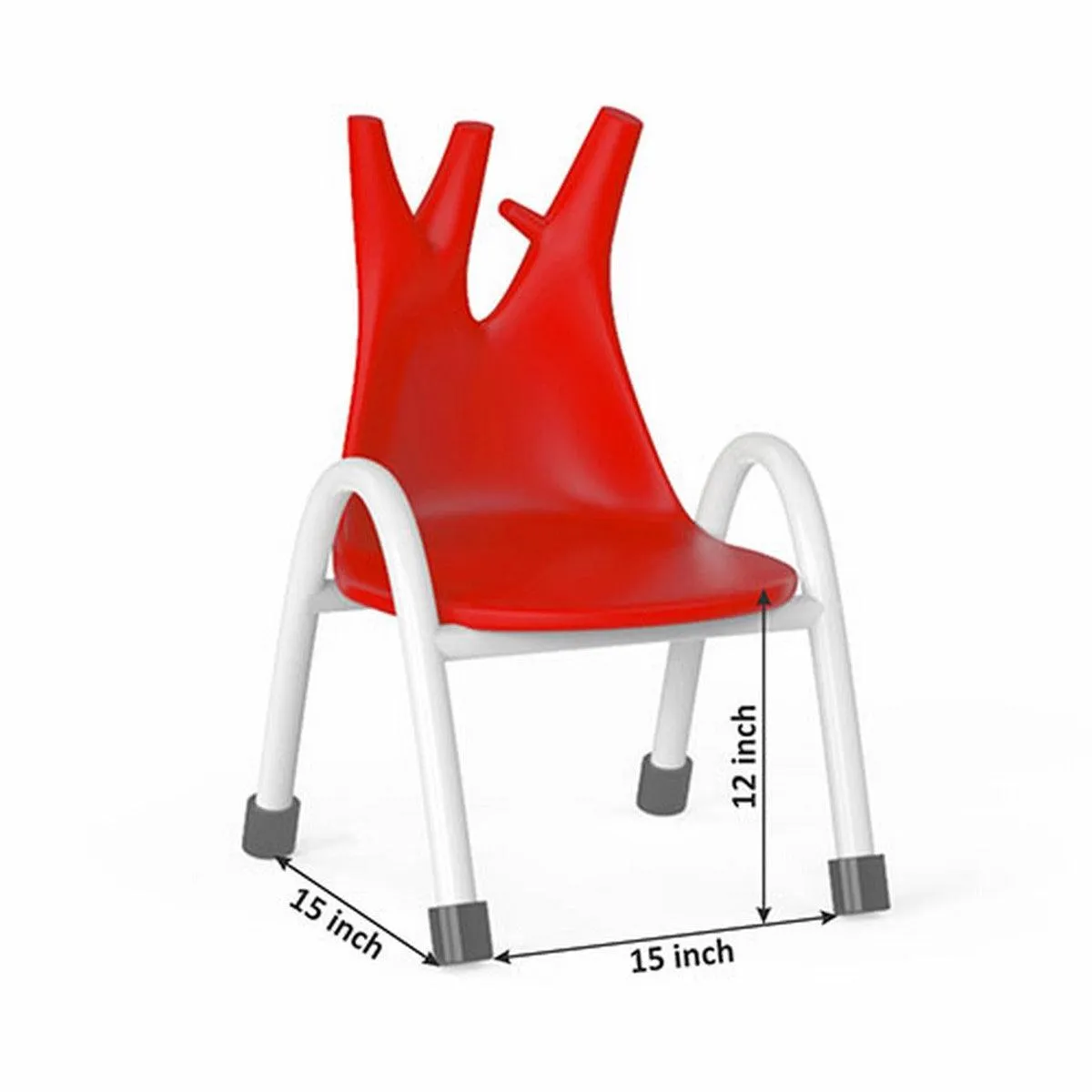 Ok Play Trunk Chair, Study Chair, Sturdy And Durable Chair, Plastic Chair, Perfect For Home, Creches And School, Red, 5 to 10 Years, Height 12 Inches