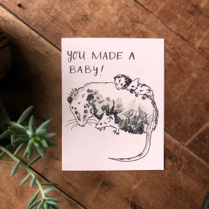 Opossum Baby Card