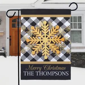 Personalized Christmas Snowflakes Garden Flag