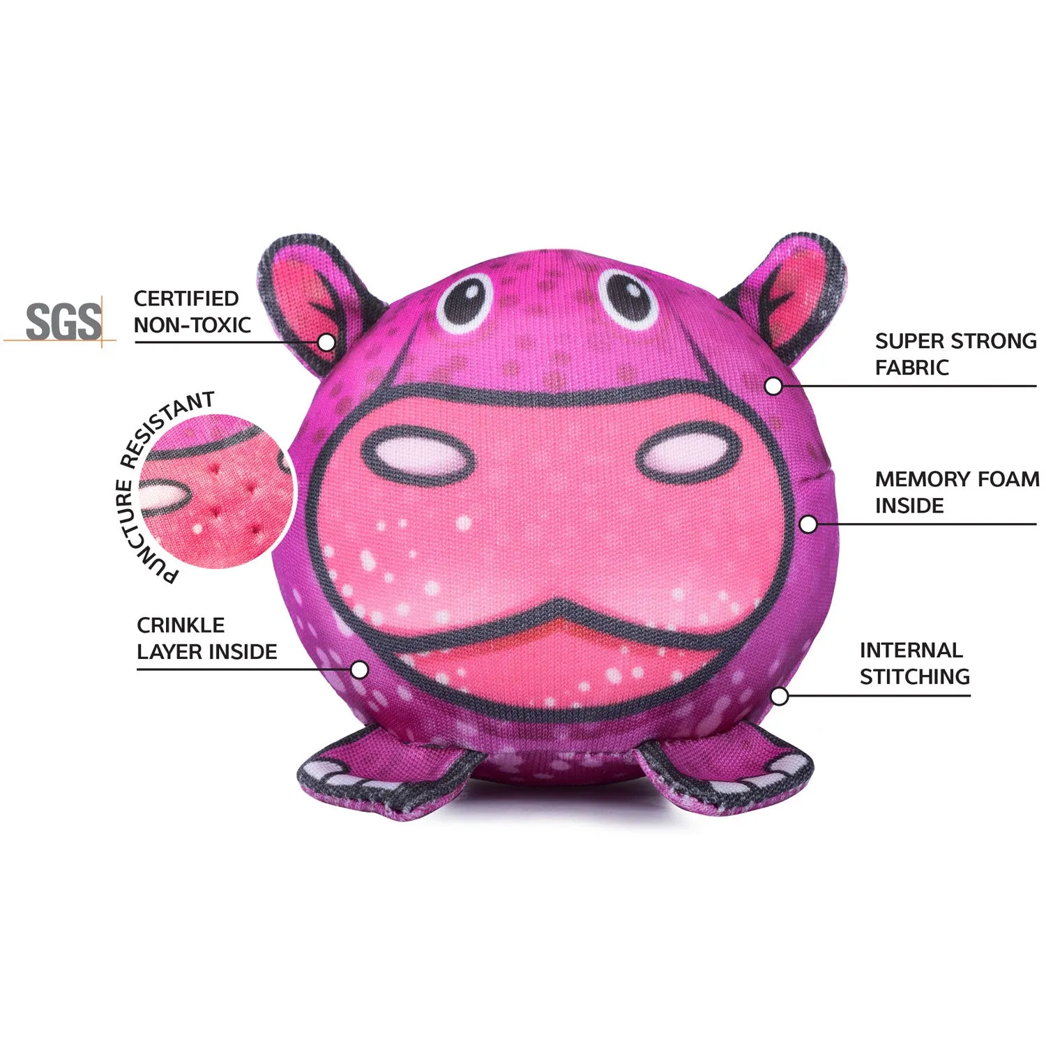 Red Dingo Harry the Hippo Durables Ball