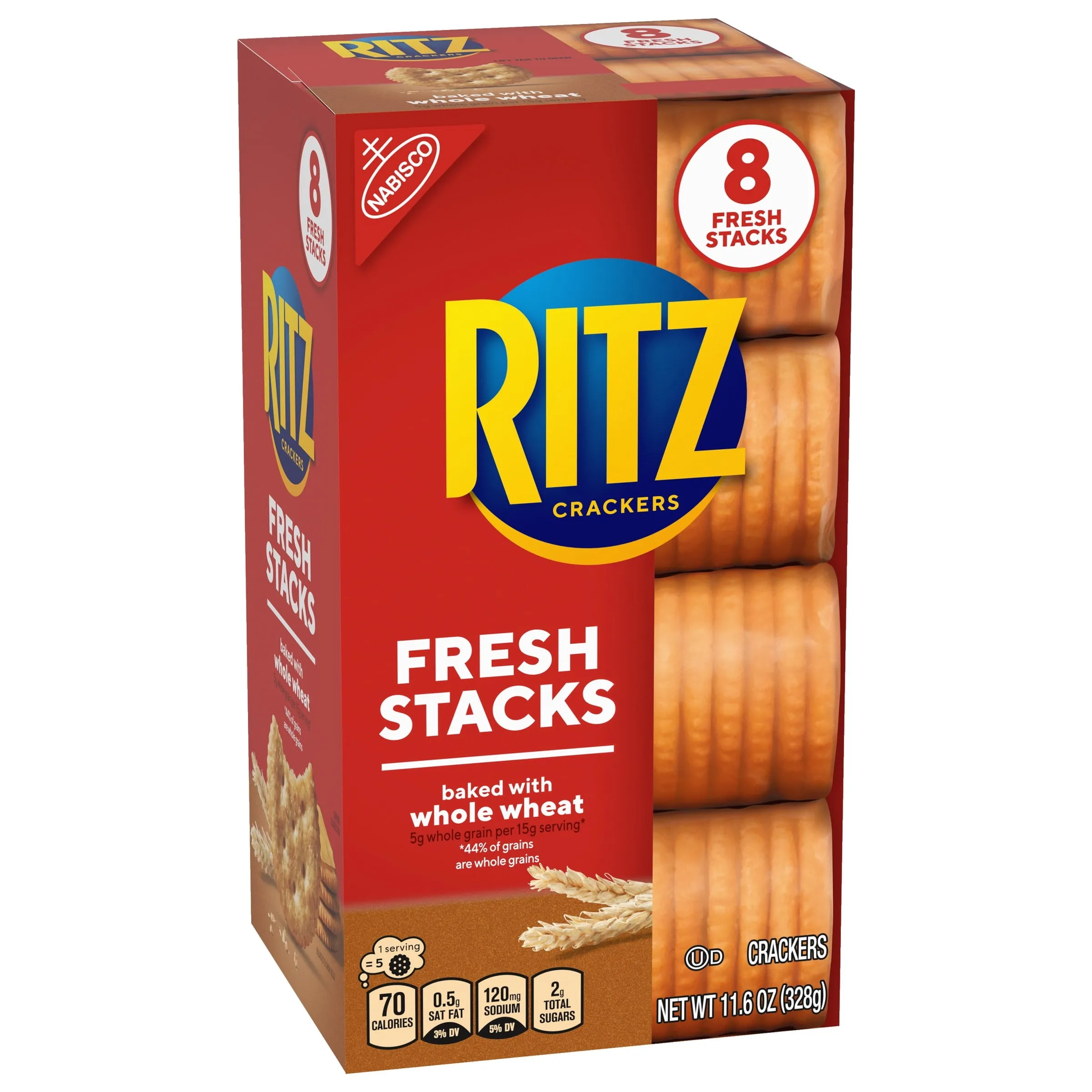 RITZ Fresh Stacks Whole Wheat Crackers, 8 Count, 11.6 oz