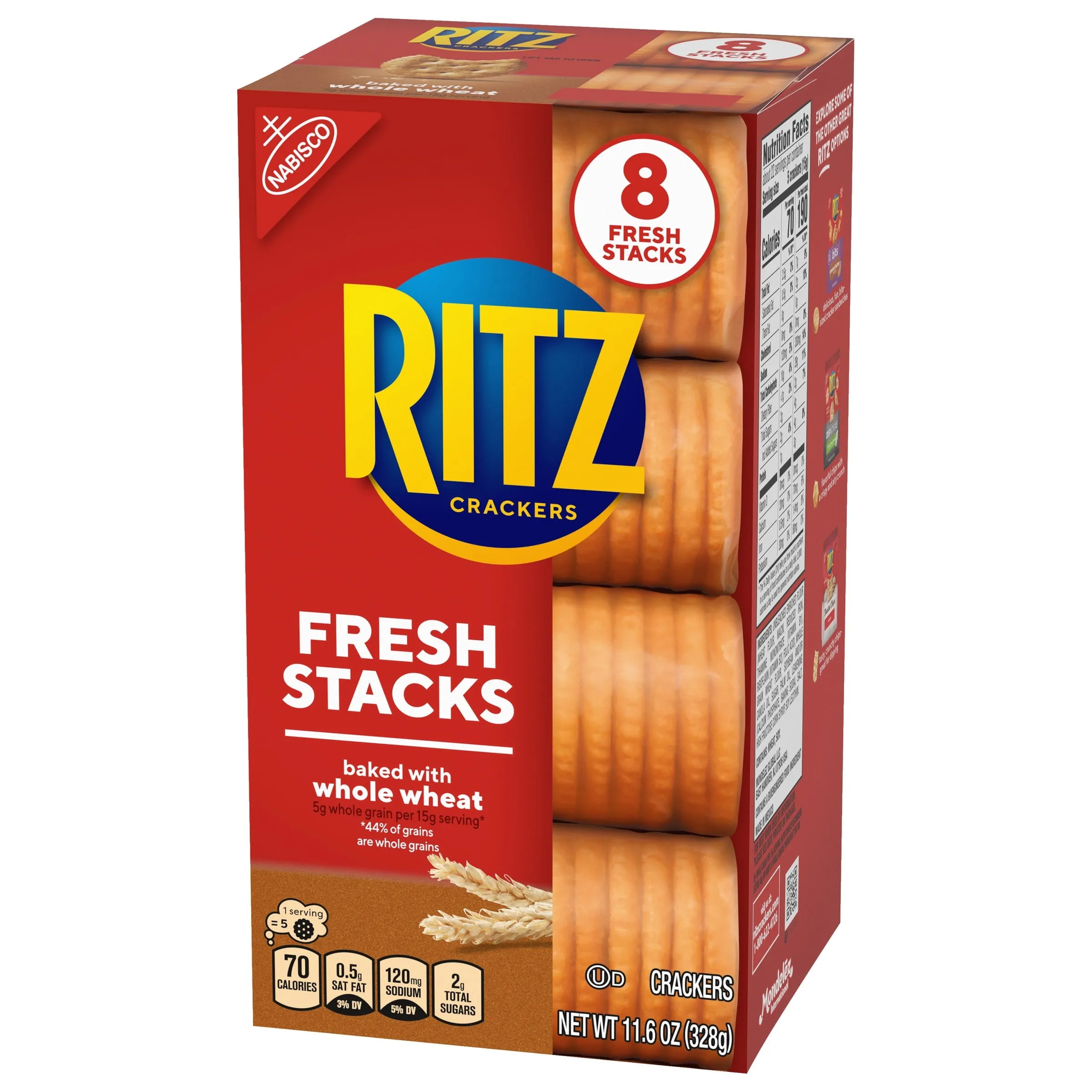 RITZ Fresh Stacks Whole Wheat Crackers, 8 Count, 11.6 oz