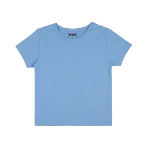 Round Neck Oversize Cotton Tee- Cornflower Blue