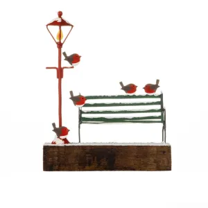Shoeless Joe 14cm Robins & Park Bench Scene on Block