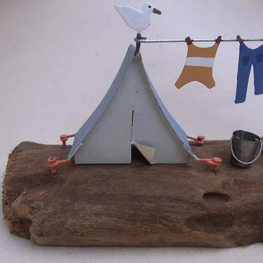 Shoeless Joe 15cm Blue Metal Tent Scene Decoration