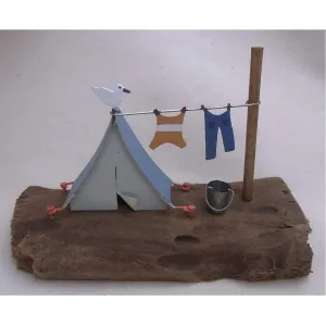 Shoeless Joe 15cm Blue Metal Tent Scene Decoration