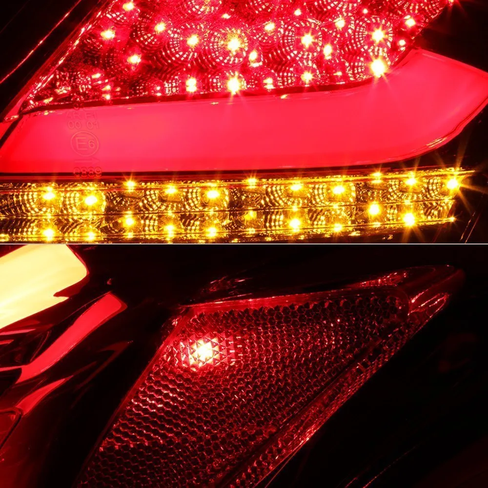 Spyder LED Tail Lights Ford Focus Hatch (2012-2014) w/ Sequential Turn Signal - Black / Smoke / Red Clear