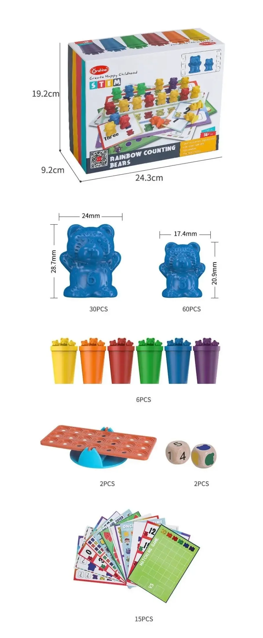 STEM Rainbow Counting Bears