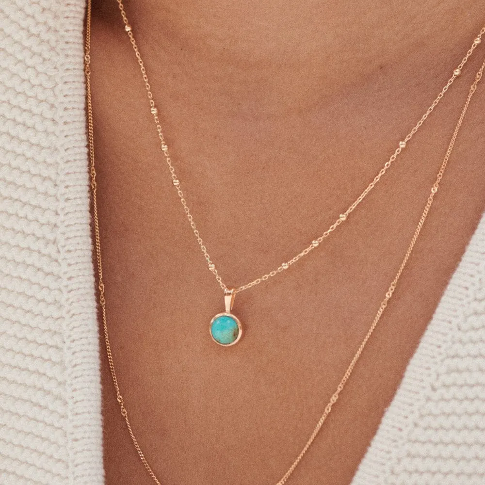 Turquoise Healing Stone Necklace 18ct Gold Plate