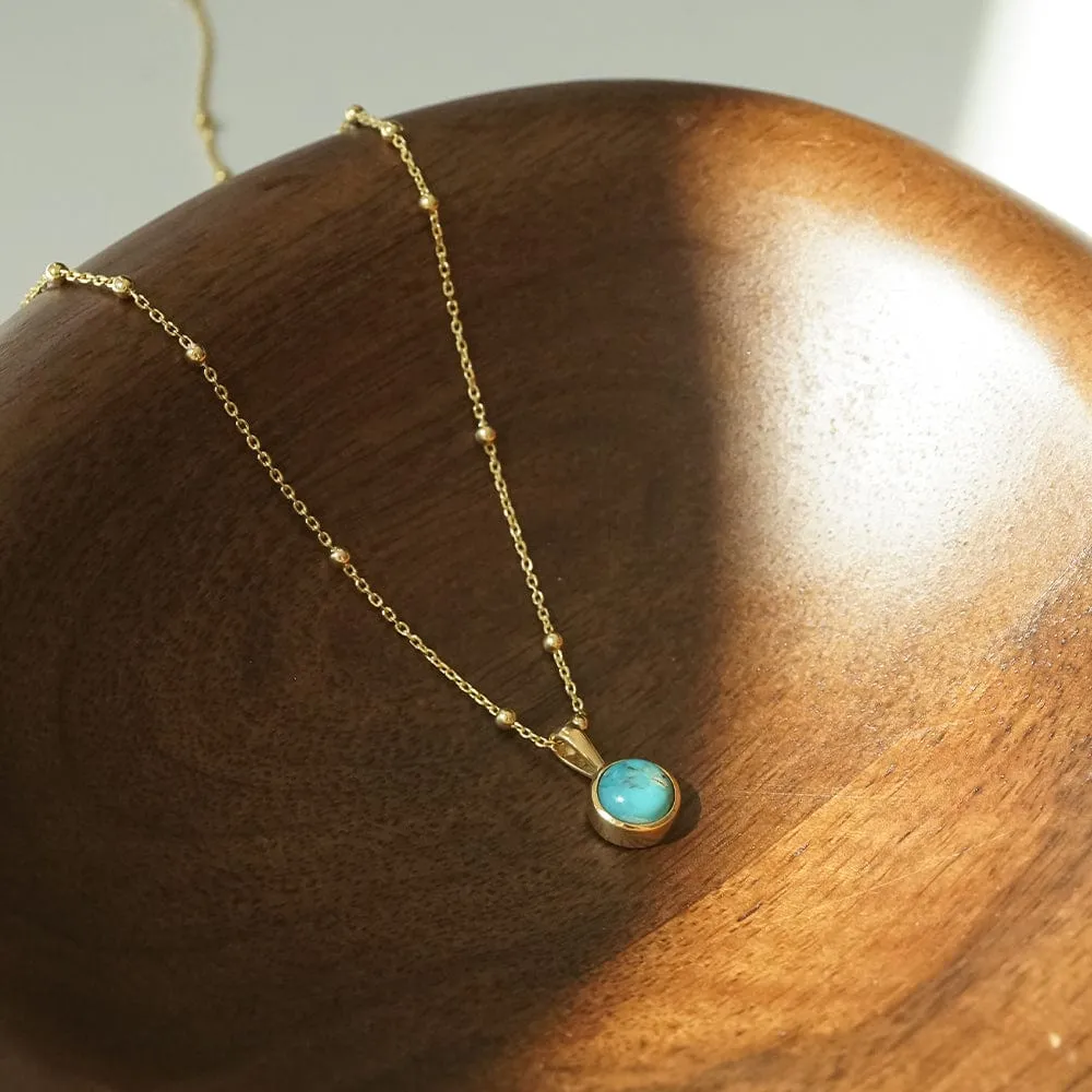 Turquoise Healing Stone Necklace 18ct Gold Plate