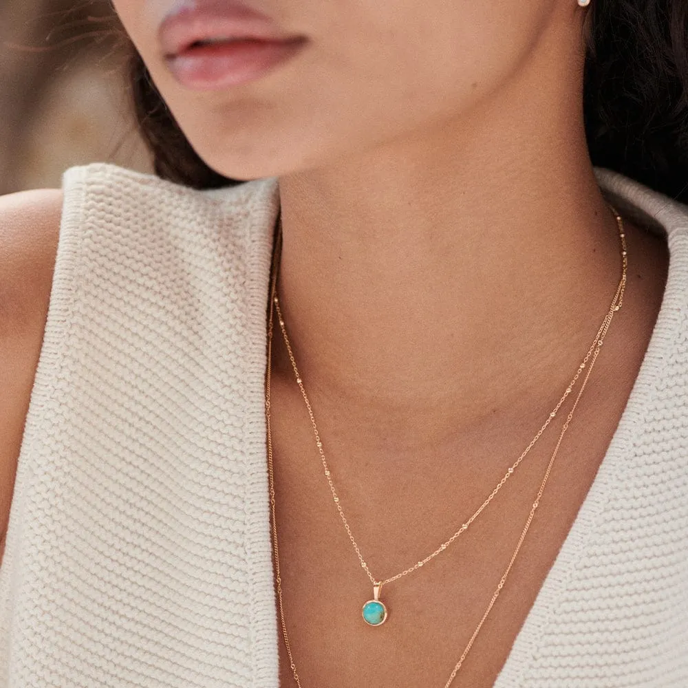 Turquoise Healing Stone Necklace 18ct Gold Plate